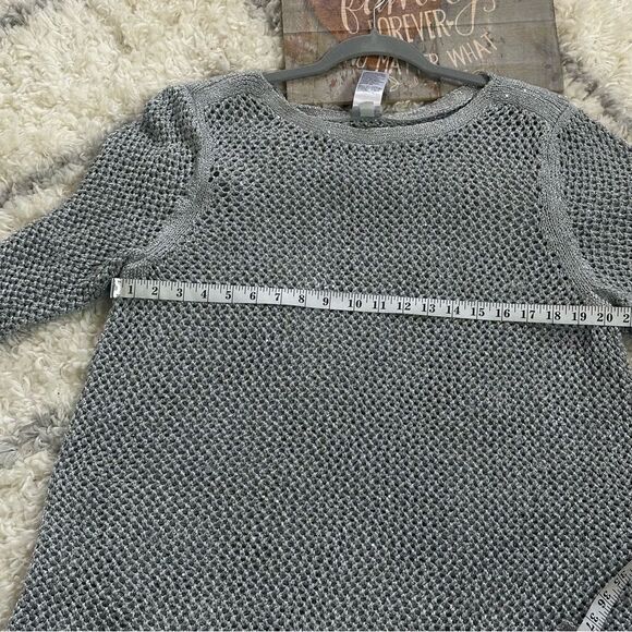 Chico's Gray Crew Neck Sweater with Ribbed Knit - Picture 6 of 7